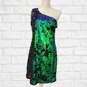 Sequin One Shoulder Dress